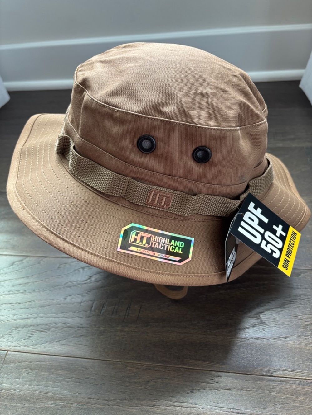 Highland Tactical Boonie Hat, UPF 50%, adjustable chin strap,vented